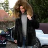 Kadınlar Kürk Erkek Sahte Palto Kış Polar Kalın Palto Palto Şık Leopar Kapşonlu Ceket Dış Giyim Kalın Sweater Erkekler