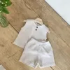 Kläder sätter 2023 sommarkoreanska pojkar och flickor sport avslappnad set ren bomull baby kläder barn
