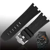 Jawoder Watchband Man 28mm Siyah Kırmızı Turuncu Mavi Gri Yeşil Sarı Silikon Deriger Watch Band Kraliyet Oak218p için