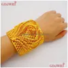 Armreif Breites Armband Gold Farbe Armreifen Für Frauen Zubehör Braut Armbänder Indische Äthiopische Frankreich Afrikanische Dubai Schmuck Geschenke Drop DHP8F