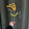 Fiori decorativi 40 cm Spiga di grano lavorata a mano a maglia Fiore finto Rami di piante artificiali Decorazione di nozze Tessuto all'uncinetto Decorazioni per la casa