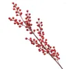 Flores decorativas artificiais Winterberry Facai Fruta Vermelha Feijão de Acácia Decoração de Casa Plantas de Casamento Sala de Tecido Falso