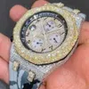 B32H Hip Hop Iced Out Lab Grown CVD HPHT Diamond Quartz Watch Custom Dign Men Women Luxury Diamond Watch Manufacturer FR