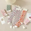 Women Socks 1Pair Silk Ultra-thin Summer Stockings Knee Thin Long Transparent Sweet Cute Glass Crystal Mesh Leg