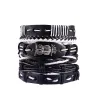 Vinatge Punk Multilayer Leather Bracelet Set Eye Wings Star Charms Beads Bracelets For Man Party Gothic Jewelry Punk Wrap Wristband