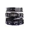 Vinatge Punk Multilayer Lederen Armband Set Eye Wings Star Charms Kralen Armbanden Voor Man Party Gothic Sieraden Punk Wrap Polsband