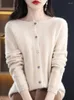 Women's Knits Long Sleeve Cashmere Women Knitted Sweaters Pure Merino Wool Spring Autume O-Neck Top Cardigan Clothing Knitwear