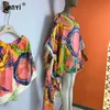 Kvinnors tvådelade byxor Winyi Everyday Leisure Suit Bohemian Fashion Beach Boho Print Women Elegant Shorts Cover Up 3 Piece Set for Women 230906