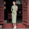 Abbigliamento etnico Abito in stile cinese Ragazze cheongsam Semplice Spettacolo floreale di media lunghezza Spettacolo serale Qipao vintage per le donne Festa