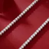 Chains 3MM D Color VVS Clarity EX Cut Moissanite Tennis Necklace S925 Silver Necklaces Anniversary Gift N003