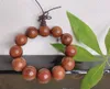 Filo naturale africano dello Zambia legno di sandalo rosso Scritture buddiste tibetane Grandi perline Bracciale Preghiera Gioielli da uomo