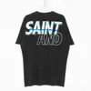Camisetas para hombres Saint Michael X Sea SS Menores Mujeres Camiseta Washed Hip Hop Hop High Street Casual de gran tamaño Manga corta