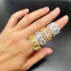 Hiphop smycken S925 med VVS Moissanite Diamond Iced Out Ring 925 Cuban Rings Silver 925 Ring Cuban Men