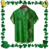 Koszulki męskie irlandzka koszula Shamrock wakacje St Patricks Day Bluzki Krótkoczerwiecze stylowe 299K