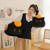 超かわいい黒猫ドールオレンジ猫人形詰めたおもちゃかわいい猫ベッド人形睡眠枕ギフト