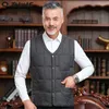 Gilets pour hommes 2023 Mode pour hommes âgés Automne-Hiver Down Gilet Vestes Coton léger Sans manches Manteaux décontractés L39