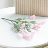 Decorative Flowers 32cm Artificial Flower Flocking Lavender Fake Outdoor Plant Wedding Home Garden Restaurant Decoration