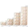 Storage Holders Racks Foldable Shoes Box Dustproof Plastic Shoe Stackable Cabinet Organizers Rack Cabinets Cupboards 230906