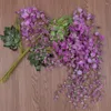 Kwiaty dekoracyjne 12 szt. Sztuczna gałąź kwiatowa wisteria fałszywe wiszące symulowane eukaliptus winor