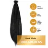 Human Hair Bulks 22 Inch Handmade Dreadlocks Extensions Crochet Braids Reggae Hair Hip-Hop Style Faux Locs Braiding Crochet Hair 230906