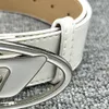 Cintura firmata Disels American Silver Button D Lettera Versatile abito decorativo da uomo Jeans Donna Autunno e inverno Nuovo stile Rosa
