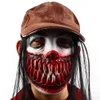 Party Masks Halloween Mask Latex Headgear Bloody Smiley Face Killer Mask Scary Full Head Masquerade Horror Ghost Devil Cosplay Mask for Men 230905