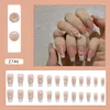 Faux ongles 24pcs fard à joues blanc français long ballet perle eau diamant designportable faux couverture complète conseils art