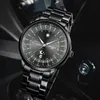 Wristwatches Top Fashion Mens Water Ghost Watch Round Sun Moon Night Glow Pointer Dial Pure Tungsten Steel Band Morning 230905