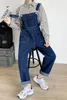 Men's Jeans Denim Suspenders Loose Large Ruffian Handsome Nine Point Pants Youth Fashion Brand Straight Tube Suspender One-piece