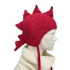 Berets Dinosaur Earflap Hat Beanie Partyhat Halloween Funny Knit Roman Knight