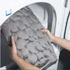 Tappetini da bagno Tappetino da bagno Velluto corallo Tappeto antiscivolo da pavimento Zerbino assorbente d'acqua 3D Ciottoli in rilievo Piede Doccia