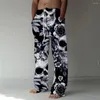 Men's Pants Spring Casual Oversized Jogger Sweatpants Flowers Skull 3D Print Plus Size 5XL Loose Wide Leg Slacks Men Trousers