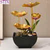 Garden Decorations Lotus Pond Moonlight Light Luxury Flowing Water Ornament Modern Chinese Circulating Leaf Desktop Decoration