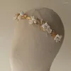 Pinces à cheveux en céramique, bandeau à fleurs, couronne de perles délicates, couvre-chef de mariée, accessoires pour coiffure de mariage