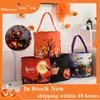 Faux Floral Greenery Tas Halloween Baru Labu Bercahaya Permen Portabel Anak anak Alat Peraga Ember Festival Hantu Dekorasi DIY Pesta 230905