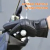 Five Fingers Gloves 12V Electric Heating Motorcycle Gloves PU Leather Heated Gloves Waterproof Windproof Warm Winter Skiing Protection for Men Women 230906