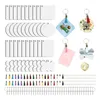 Keychains 201pcs Blank Set 40st Wood Keychain Blanks Leather Tassels Keyrings 80st Open Jump Rings 1 Ring