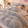 Bedding sets Style Comfortable Soft Mink Velvet Faux Animal Fur Duvet Cover Bedspread Pillowcases Set Blanket Bed Sheet 230906