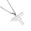 Hip Hop Gun Pendant Necklace 18K Gold Silver Plated Iced Out Cz Diamonds Charm Pendant Fine Quality Cuban Chain2660045