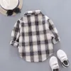 Camicie per bambini 2023 Moda coreana per bambini Top Ragazzi Camicia di flanella scozzese di bufalo Bambino Capispalla casual Abbigliamento AutunnoRagazze Camicette 0 5T 230906