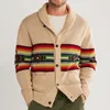 Męskie swetry 2023 luksusowy dzianin guzika sweter sweter mężczyzn Mężczyzny Długie rękaw Casual Streetwear V Neck Patchwork Płaszcz Vintage Clothing