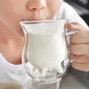 Weingläser Kind Baby Milch Tasse Kaffee KUH Euter Form Doppelwandige Klarglas Teetasse Griff Kreativ Niedlich