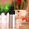 Packing Bottles Wholesale 30Ml 50Ml 100Ml 250Ml Aluminum Empty Atomizer Refillable Per Travel Spray Bottle With Whiter/Black Cap Dro Otlaz