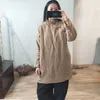 Trenchs de Femmes Manteaux Femmes Lâche Couleur Solide Rembourré Tops Manteau Parkas Femme Vintage Automne Hiver Col Montant Rétro Dames Lin 2023