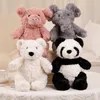 Neue Cartoon-Tierwald-Plüschpuppenpuppe, schöne acht Zoll große Kratzpuppe, süßer Panda, kleine Tierpuppe, Teddybär-Plüschspielzeug, kostenlose Lieferung