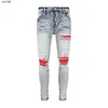 Diseñadores de lujo Jeans angustiados Francia Moda Pierre Straight Men's Biker Hole Stretch Denim Casual Jean Hombres Pantalones flacos Elasticit0DD0 1FW6V