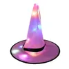 Chapéus de festa Decoração de Halloween Luzes LED Bruxa Traje Cosplay Adereços Masquerade Wizard Brilhante Chapéu Mágico Home Garden Decor Drop de DHDVL