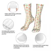 Chaussettes Homme Imprimé Fleurs Pastel À Carreaux Femme Polyester Mode Fou Printemps Eté Automne Hiver Cadeau