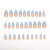 False Nails 30pcs/box Round Gradient Nail Artificial With Adhesive Fake Set Press On Long Almond Head Full Cover Tips