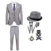 Fatos masculinos O Grande Gatsby Gentleman Roaring 20s Vintage 1920s Outfits Ternos Blazers Acessórios Conjunto de três peças terno traje 230906